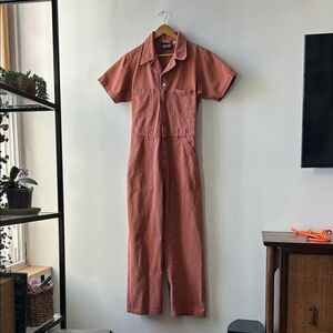 Big Bug Press Clay Red Jumpsuit with Short Sleeves